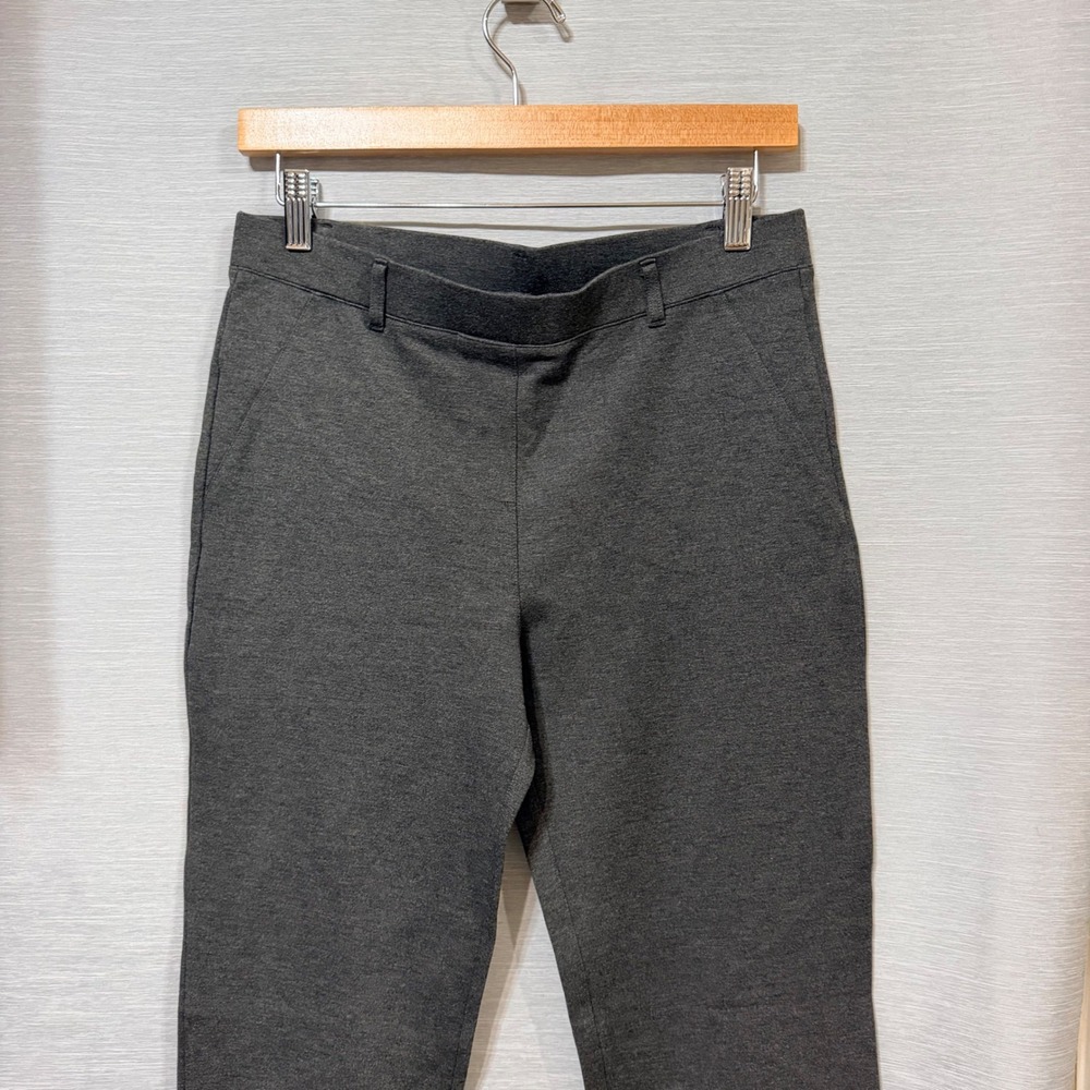 Quince Ultra-Stretch Ponte Straight Leg Pants Charcoal Grey Petite Medium NEW - Picture 5 of 9